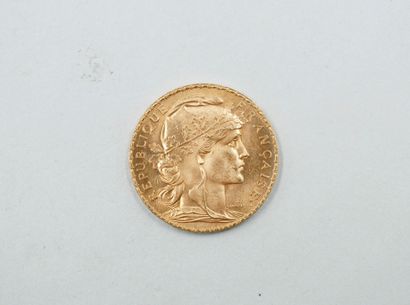 Coin of 20 francs gold with rooster 1913....