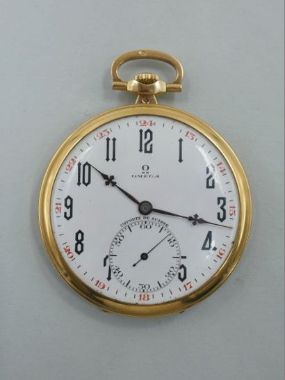 OMEGA.

Pocket watch in 18k yellow gold....