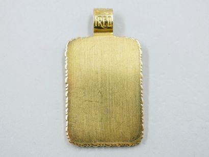 null Rectangular pendant in 18k yellow gold representing the Scorpio, sign of the...