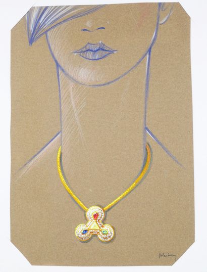 null Philippe DELOISON (XXth) for BULGARI

Preparatory drawing for a necklace with...