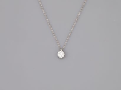 Necklace in 18k white gold with a 1ct diamond...