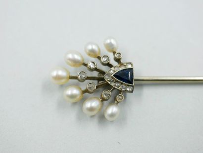 null 18k white and yellow gold lapel pin set on each side with crown motifs set with...
