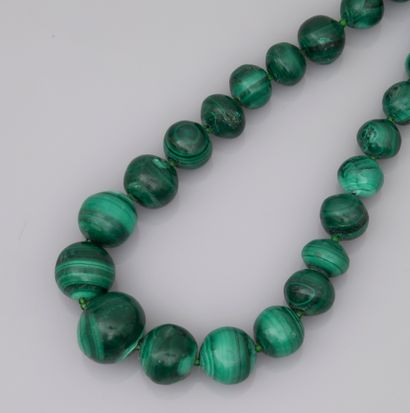 null Necklace of balls of malachite in fall. 

Length: 48cm.