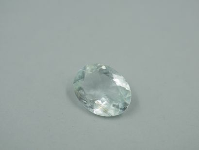 Oval aquamarine on paper of about 9cts.