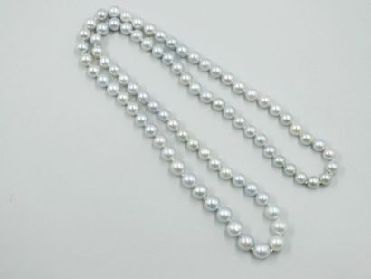 null Sautoir de perles de culture grises en chute. 

Diamètre des perles : 6 à 9mm....