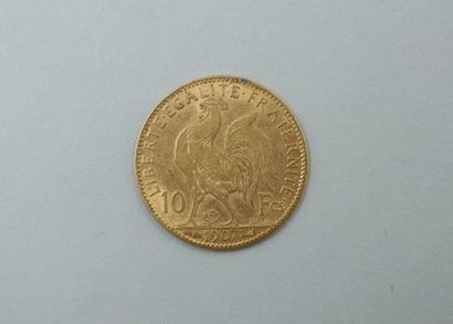null 10 francs gold coin, 1907.