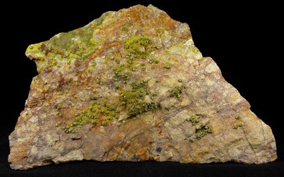 null Pyromorphite en tonnelets verts disséminés sur la matrice rocheuse. 

Mine du...