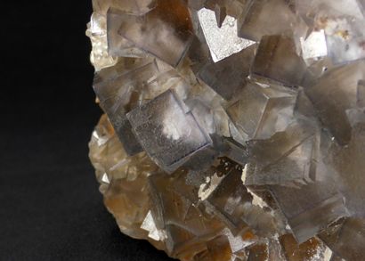 null Fluorite. 

Bel ensemble de cubes tapissant les deux côtés du spécimen d'une...