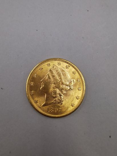 null 20 dollar gold coin "Liberty Head - Double Eagle" with motto. 1897. S

(workshop...