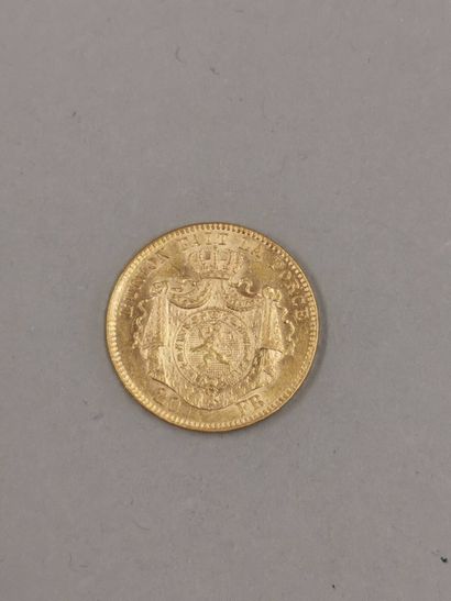 null 20 francs gold coin, Leopold II King of the Belgians 1870.

Weight: 6,50 gr