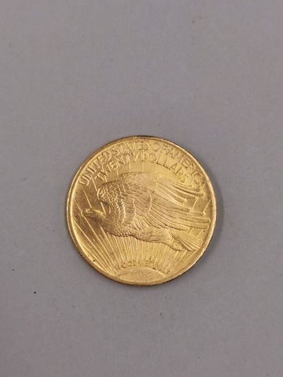null Pièce en or de 20 dollars " Liberty Head - Eagle " avec devise . 1924. Saint...