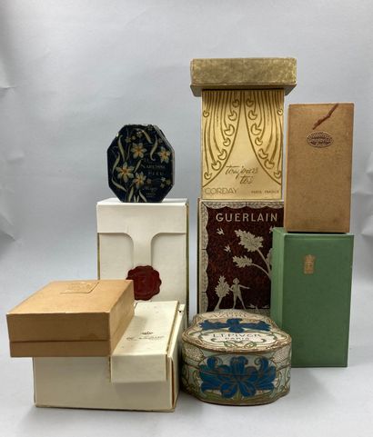 null Lot of 10 empty perfumers boxes including a powder box L.T. Piver " Azurea ",...