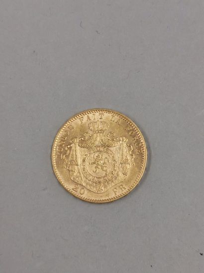 null 20 francs gold coin, Leopold II King of the Belgians 1877.

Weight: 6,4gr