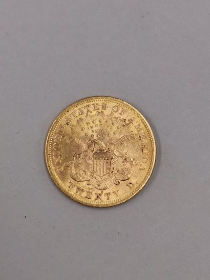 null Pièce en or de 20 dollars " Liberty Head - Double Eagle " avec devise . 1875....