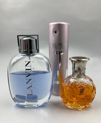 null Lot including 3 bottles: Lanvin "Arpège" spray ½, Ralph Lauren "Safari" and...