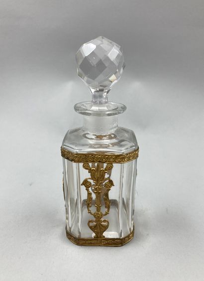 null L.T. PIVER "Astris

Colorless Baccarat crystal bottle, pressed molded, rectangular...