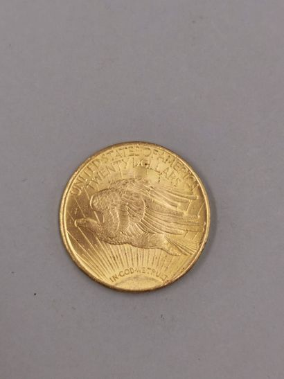 null Pièce en or de 20 dollars " Liberty Head - Eagle " avec devise . 1925. Saint...