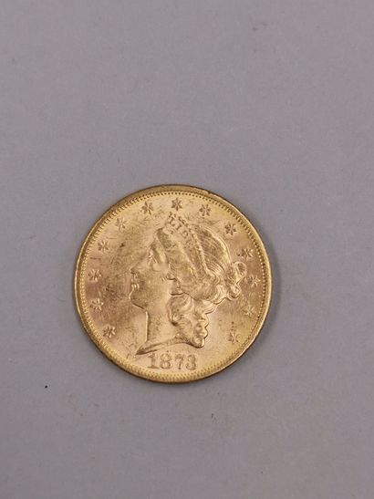 null 20 dollar gold coin "Liberty Head - Double Eagle" with motto. 1873. S

(workshop...