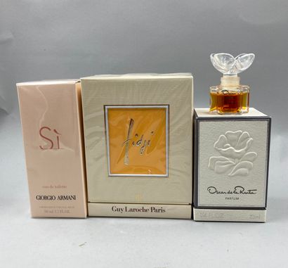 null 
Lot comprenant Guy Laroche « Fidji », parfum 28ml, Oscar de la Renta, parfum7,5ml,...