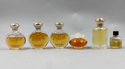 null Set of 6 bottles including Dana "Canoe", miniature homothetical 1st version,...