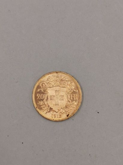 null 20 francs gold coin SWITZERLAND, Helvetica, 1913. F.LANDRY. 

Weight : 6,50...