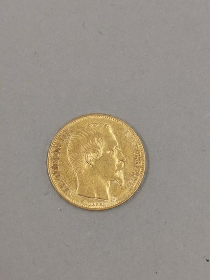 null 20 francs gold coin Napoleon III, 1855.

Weight : 6,40gr
