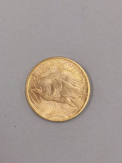 null Pièce en or de 20 dollars " Liberty Head - Eagle " avec devise . 1923. Saint...