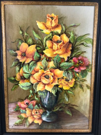 null Jane MIEV-SCHAMBER (20th century)

Bouquets with dahlias and peonies 

Two oils...