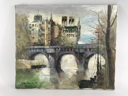 null French school, 20th century

View of the Seine

Oil on canvas, signed lower...