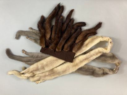 null Lot of 3 fur scarves, including mink, finished with paws and tails. 

(Fairly...