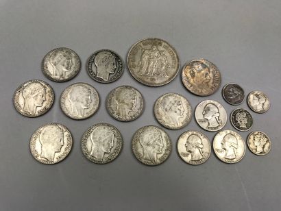null Set of silver coins.