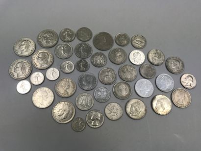 null Set of silver coins.
