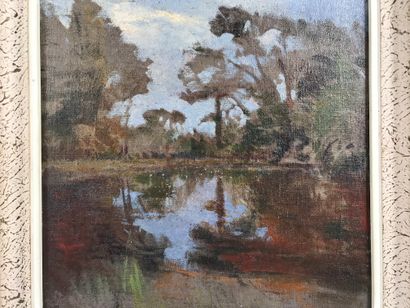 null Lake landscape 

Oil on isorel 

23,5 x 24cm.