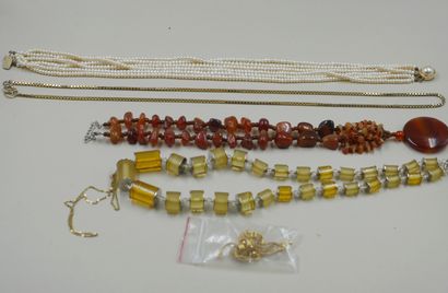 null Lot of costume jewelry including necklaces and necklaces, and a pair of ear...
