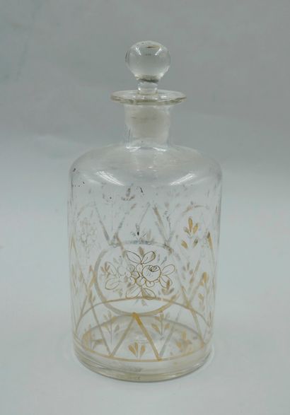 null Antique bottle in gilded glass, 19th century. 

(The gilding is partially f...