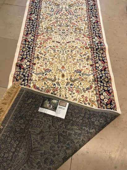 null Modern hallway carpet in the oriental taste with a wide border of a semi of...