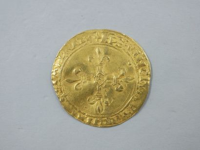 null FRANCOIS I (1515-1547). Golden shield with sun. 1st t. Saint-Pourçain. (Dy....