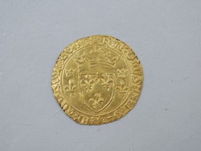 CHARLES VII (1422-1461). Gold Ecu with a...