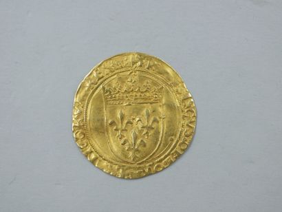 null FRANCOIS Ier (1515-1547). Ecu d’or au soleil. 1er t. Saint-Pourçain. (Dy. 880,...