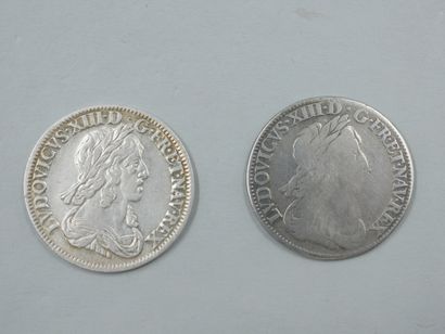 null LOUIS XIII (1610/1643). ¼ d’écu 2ème p. de Warin (2), Paris, 1643. (Dr. 122)....