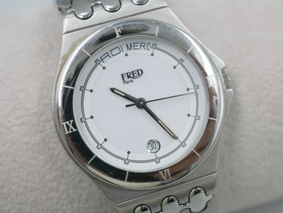 null 
FRED. 

Montre bracelet en acier modèle La Tigresse, cadran rond, à boucle...