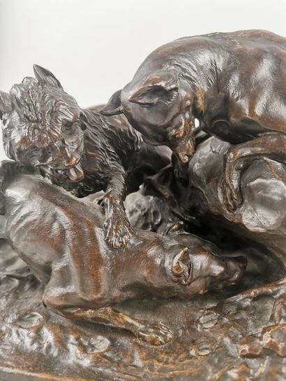 null Pierre-Jules MÈNE (1810-1879)

Les chiens à la chasse

Epreuve en bronze à patine...