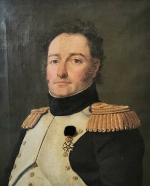  Louis PROT (XIXè) 
Portrait du général Baron SAUSET représenté avec la médaille...