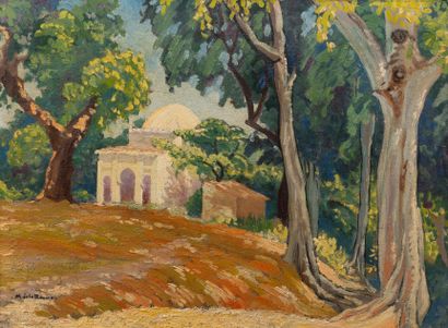 null M. DE LA ROUERE (1905-1939)

Oriental garden and kasbah, 

Oil on cardboard,...