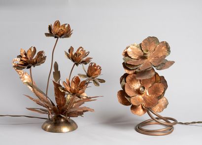 null JANSEN, in the taste

Two lamps in copper and chased brass representing flowers.

Height:...