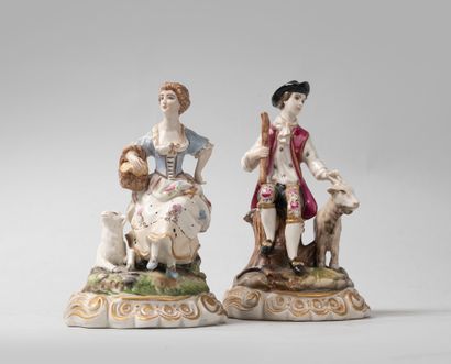 null Germany, around 1900

Pair of shepherds in porcelain. 

Height: 16,5 cm and...