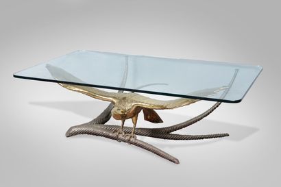 null Alain CHERVET (né en 1944)

Table basse à plateau en verre rectangulaire, le...
