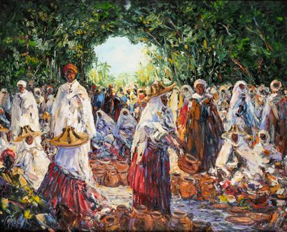 Ahmed LAHMER (1972)

The souk

Oil on canvas,...