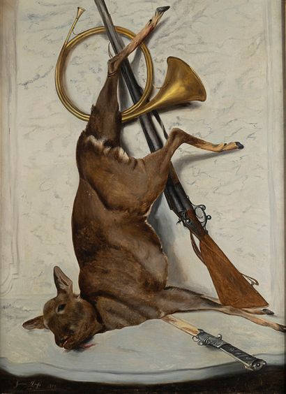 Jeanne DUFES (XIXth)

Hunting trophy with...