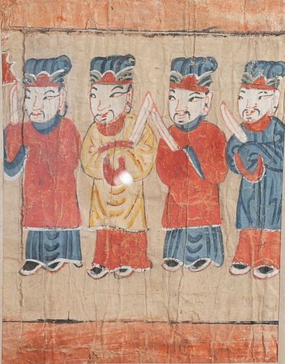 null LAOS, XXème siècle, peuple Yao

Peinture représentant quatre taoïstes figurés...